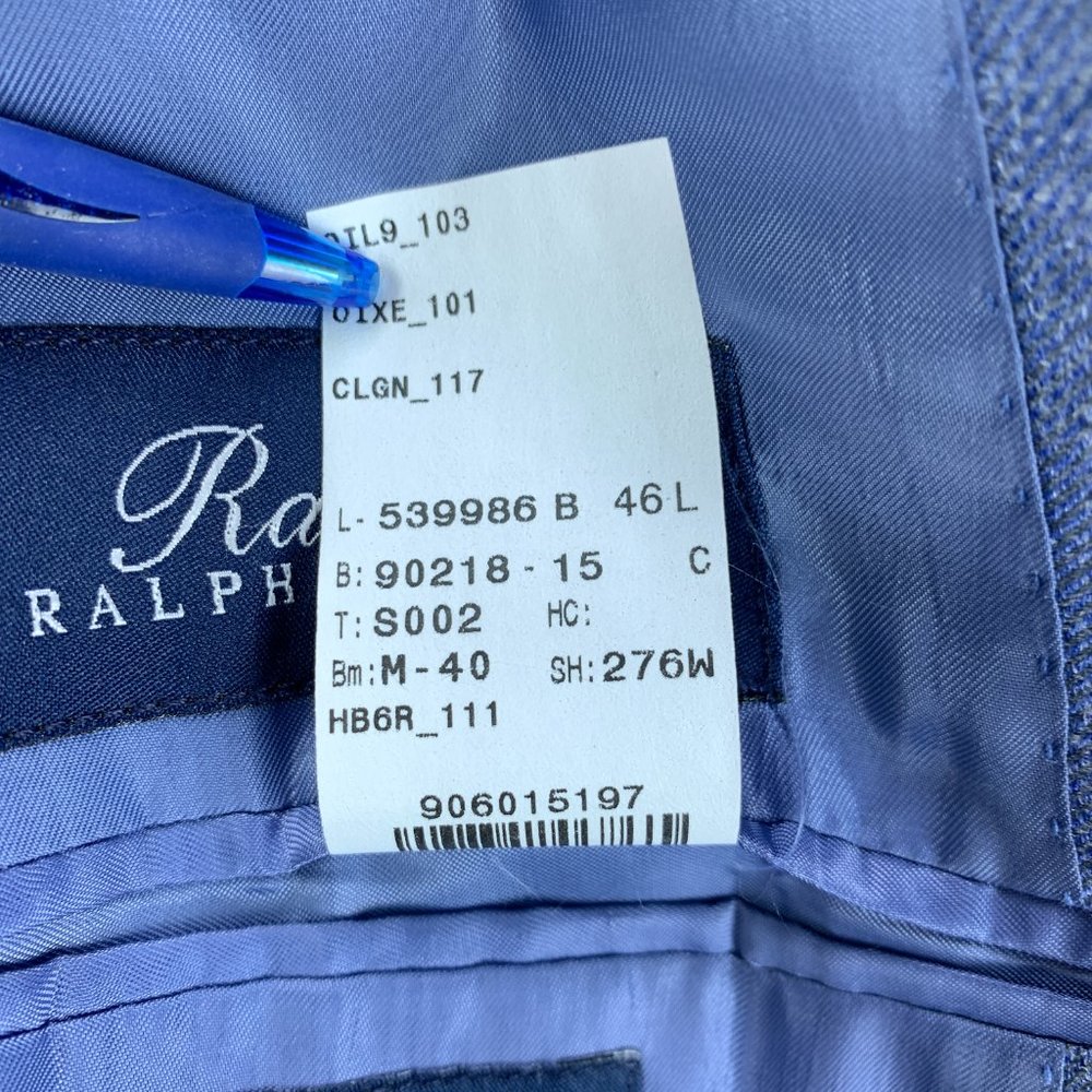 **SOLD**Ralph Lauren Blazer Mens 46L 46 Long Blue Wool Silk Linen Sport Coat - Picture 16 of 16